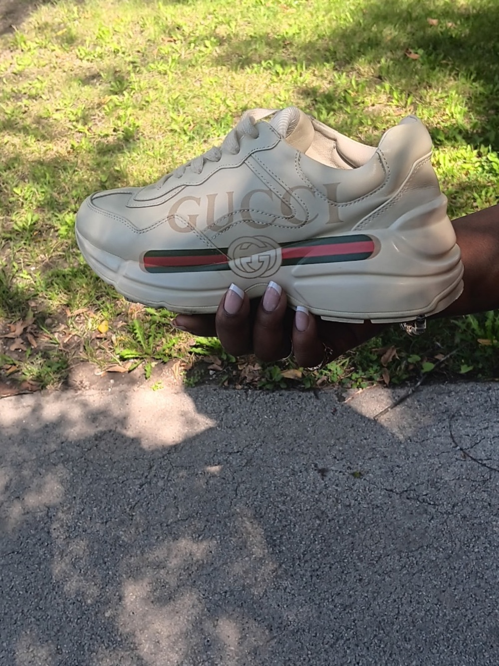 Gucci Rhyton Gucci Logo Leather Sneaker